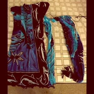 Skirt and bikini top